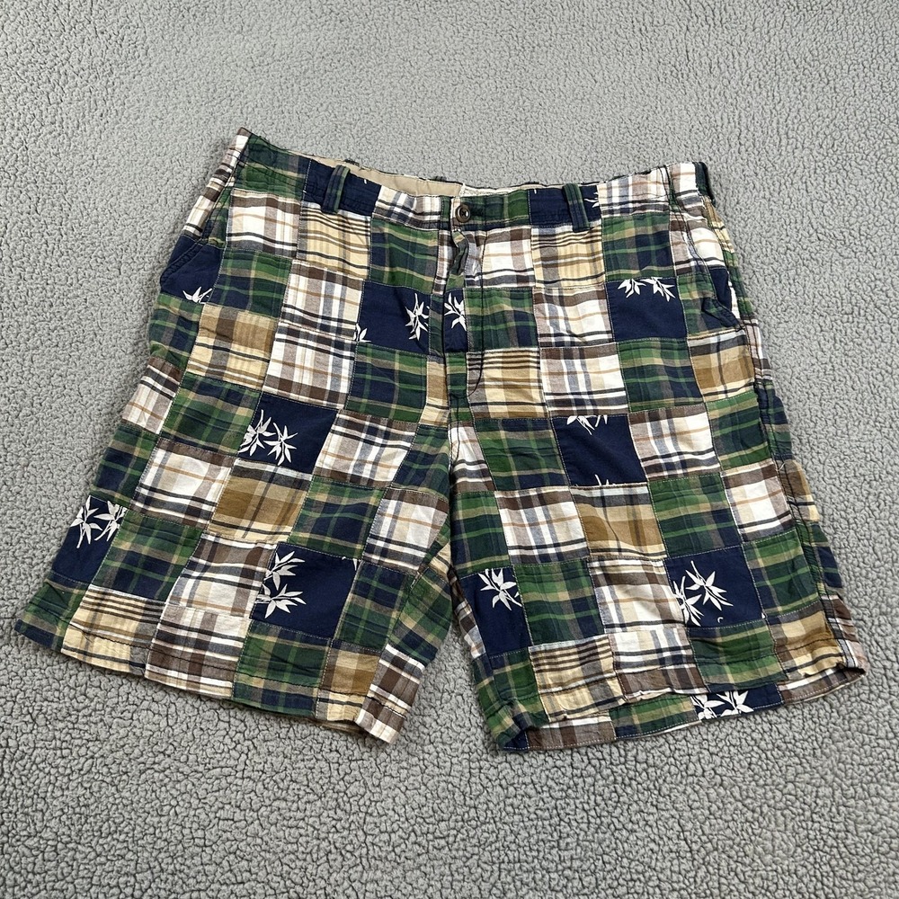 Arrow Shorts Mens 40 Multicolor Plaid Chino Tropical Cotton Patchwork Casual